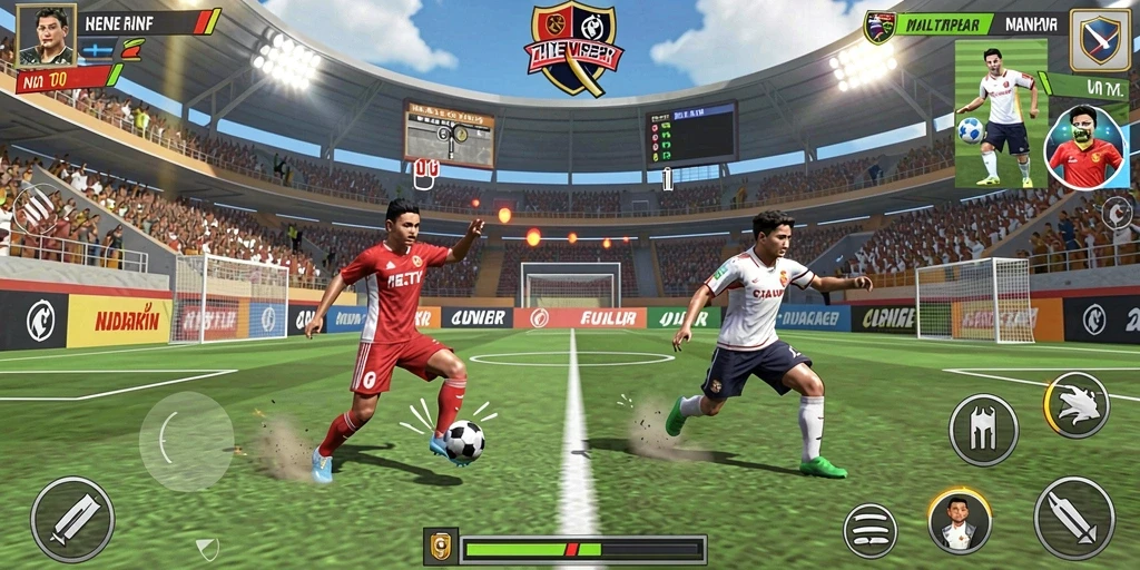 Pemandangan level yang menakjubkan dan detail.